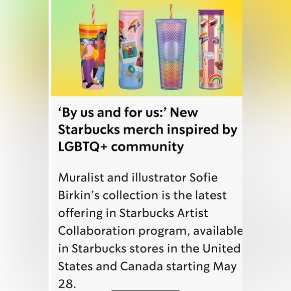 Starbucks Rainbow Sparkle Studded X Sofie Birkin Venti Tumbler PRIDE - Picture 3 of 15